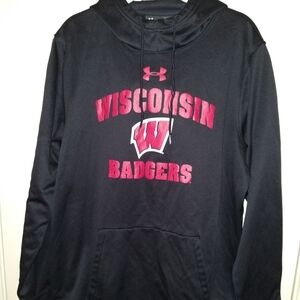 Under Armour Wisconsin Badgers NCAA Black Hoodie Men's sz XL